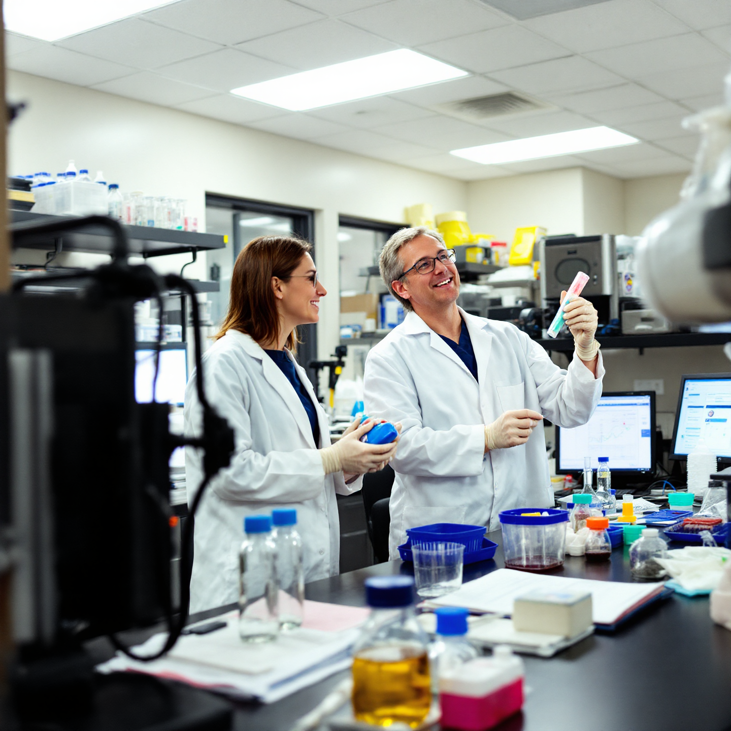 Científicos trabajando en un laboratorio