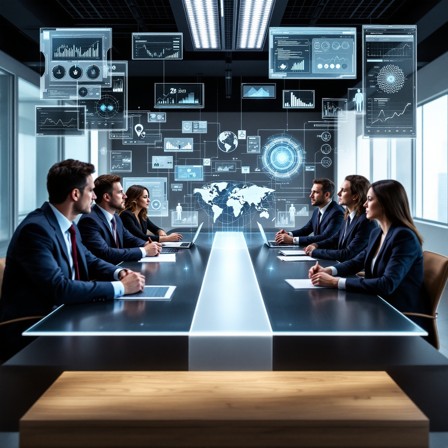 Reunión de negocios con análisis de datos