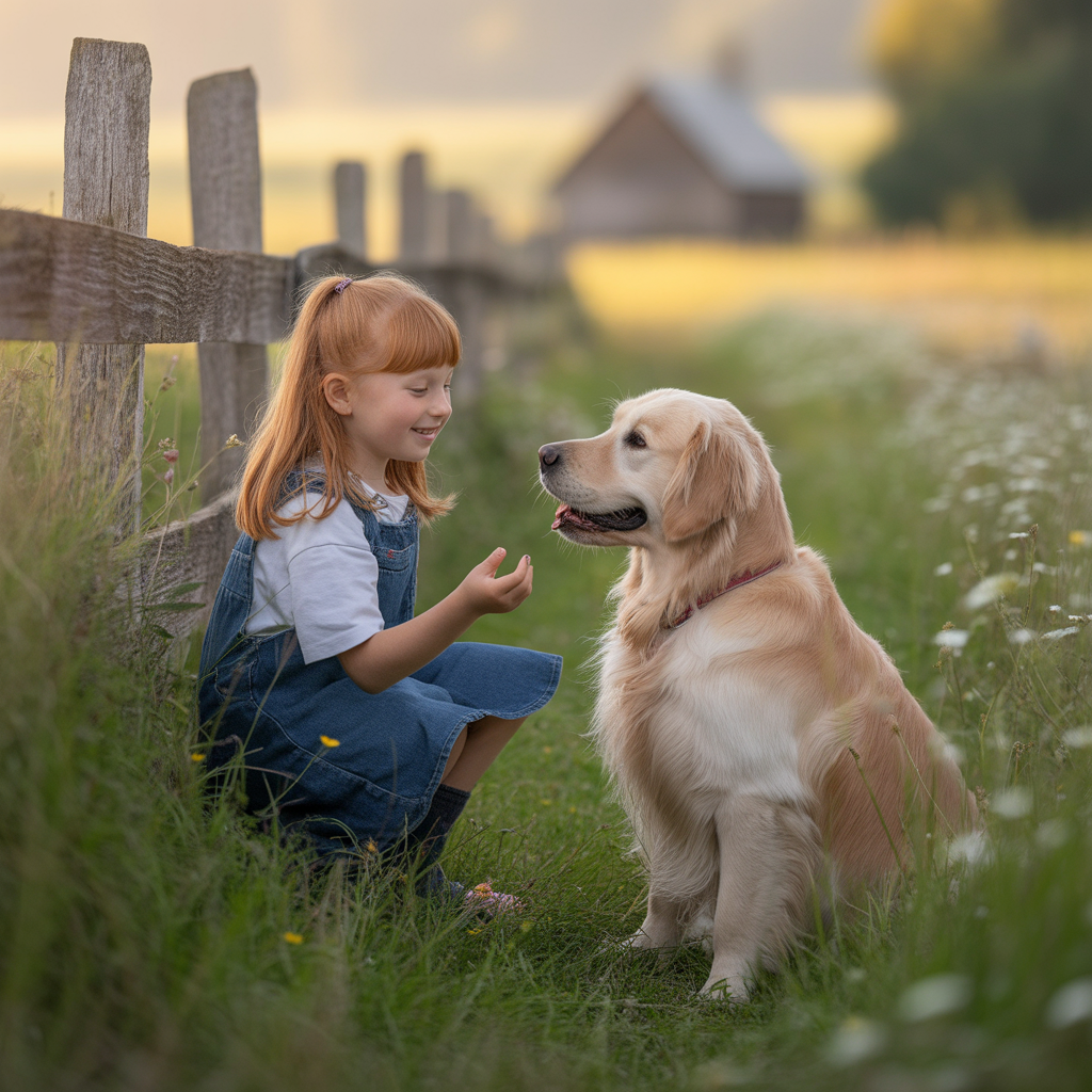 Niña con un perro